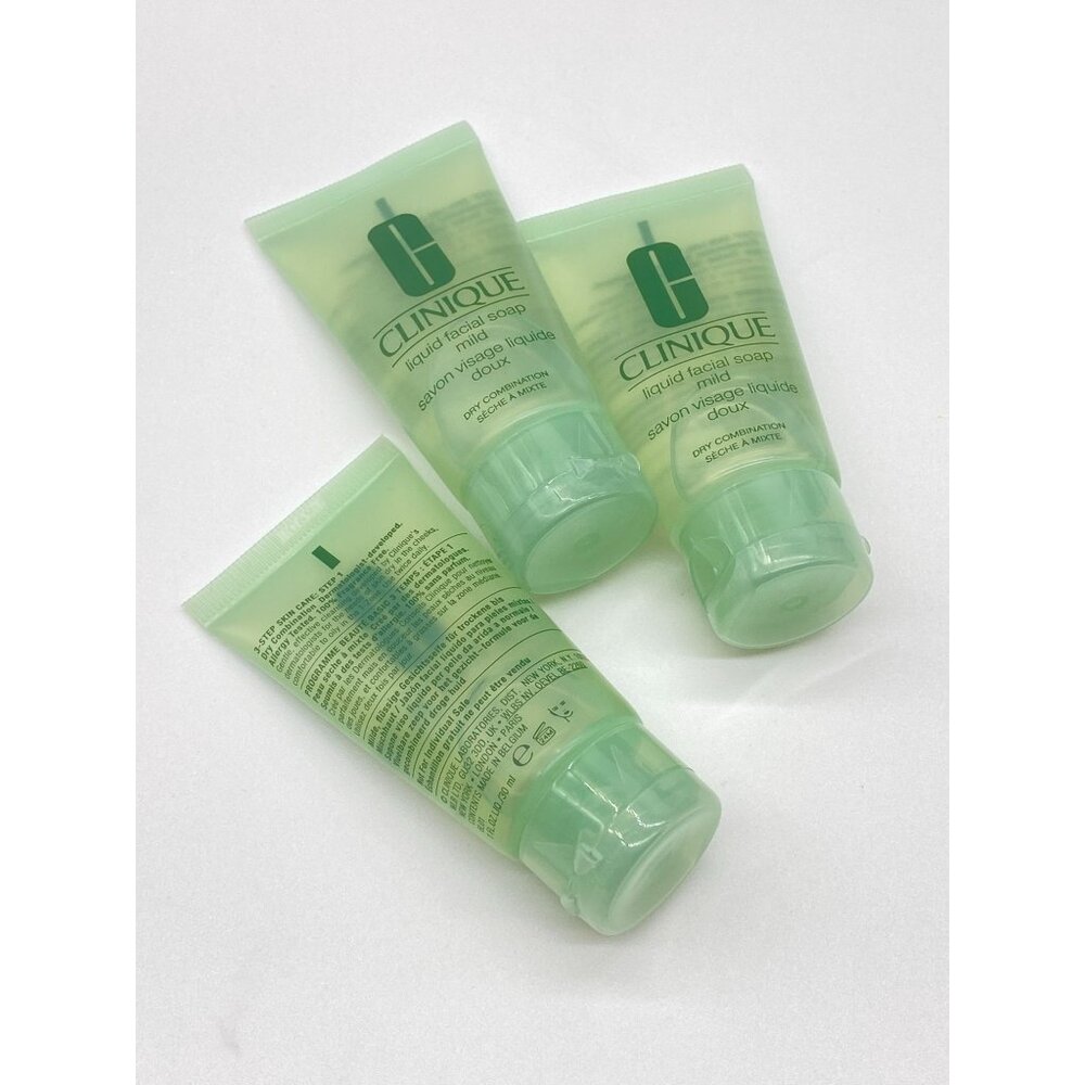 3 Clinique Liquid Facial Soap Mild Dry Combination 1oz/30ml